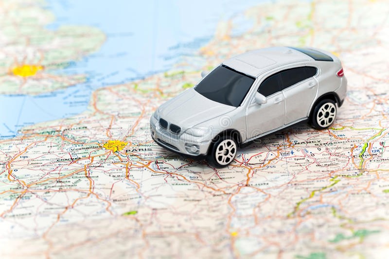 Model car on map of France stock image. Image of european - 15745945